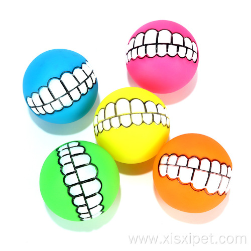 Spherical Teeth Training Sound Vinyl Rubber Dog Toy